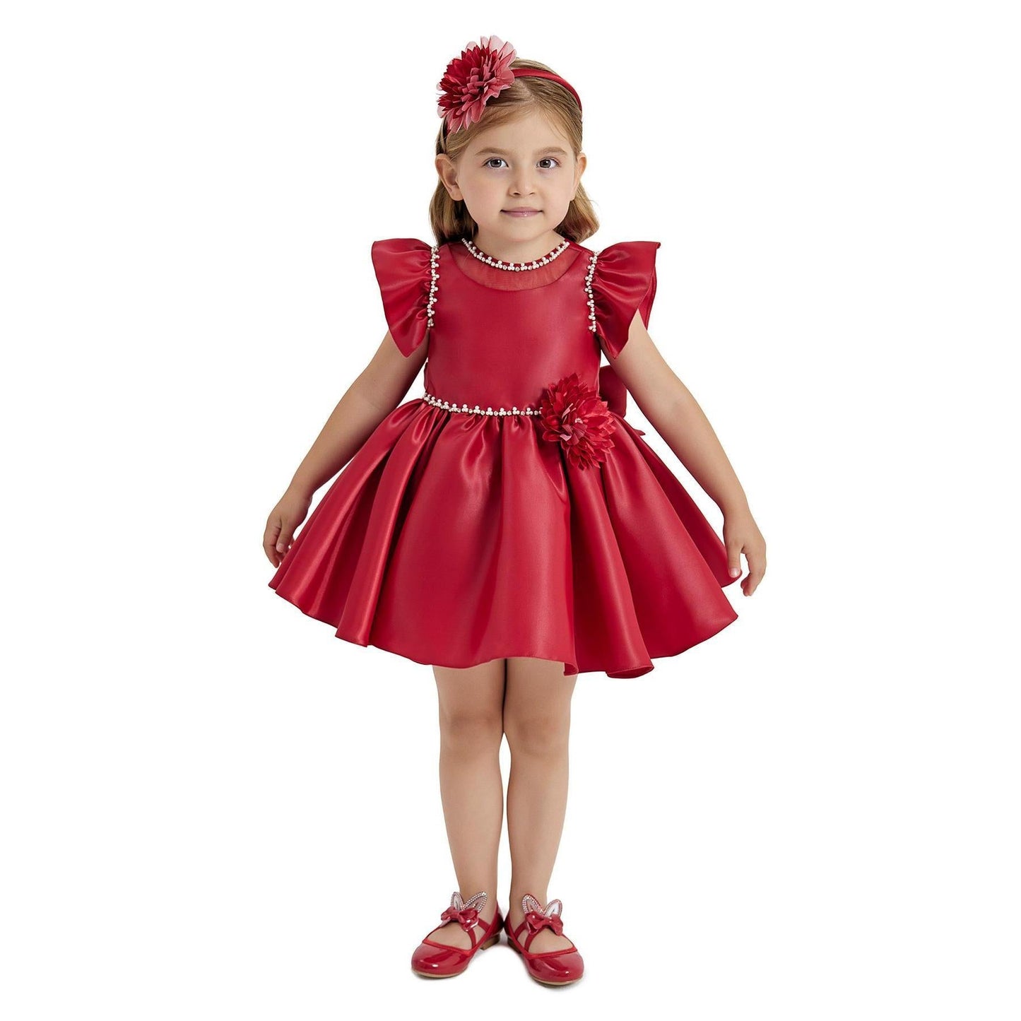 Sara Satin Girls Formal Dress-5