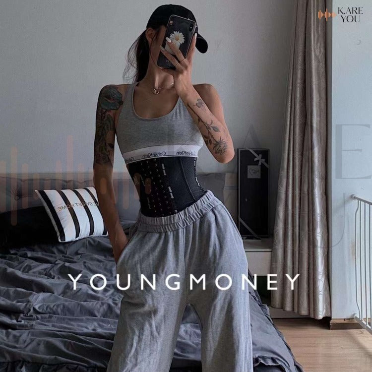 美國YoungMoney束腰帶｜黑色鏤空透氣版