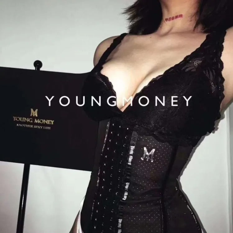 美國YoungMoney束腰帶｜黑色鏤空透氣版
